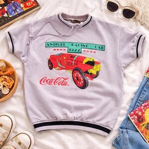 Vintage 1989 Coca-Cola Racing Sweatshirt 80s Crewneck Ringer XL/L 1927 Graphic